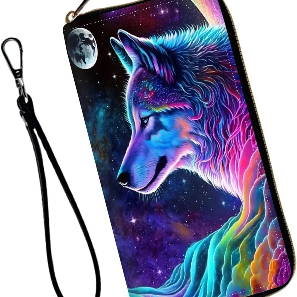 Leather RFID Wallet for Women with Removable Wristlet Large Capacity Travel Purs